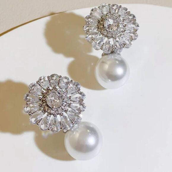 flower statement earrings H20 - Picture 1 of 5